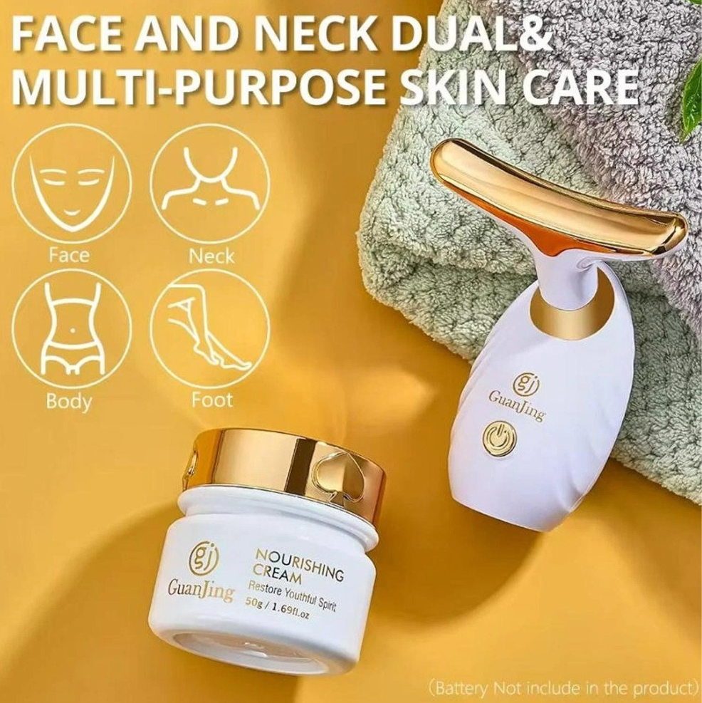 Kit Facial Crema Antiarrugas Y Masajeador Reafirmante