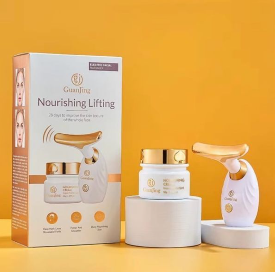 Kit Facial Crema Antiarrugas Y Masajeador Reafirmante