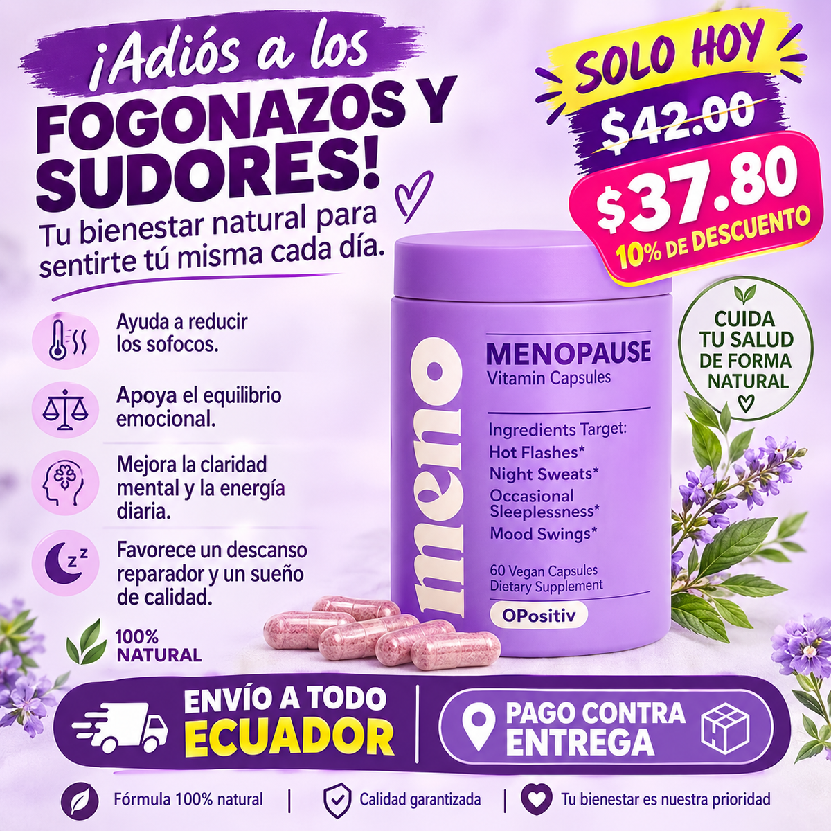 MENO  - Cápsulas de vitaminas para la menopausia -    Solo hoy, hasta un 30 % de descuento.
